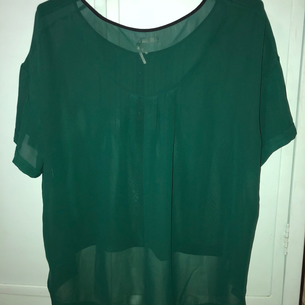 Green see through oversized shirt